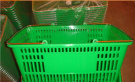 Zielony 32-litrowy ręczny koszyk na zakupy, Supermarket Druciany koszyk spożywczy Metalowy uchwyt