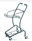 Wózek sklepowy z siatki drucianej Wózek sklepowy w stylu japońskim / podwójny kosz z 4 kółkami obrotowymi