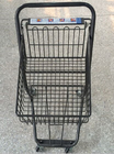 Grey Metal Wózek sklepowy 2-poziomowy Supermarket Koszyk antykolizyjny Z 4 kółkami z PU