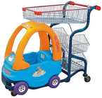 Commercial Cute Kids Play Wózek sklepowy ocynkowany z samochodem dla dzieci