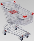 Duży metalowy wózek na zakupy w supermarkecie o pojemności 150 litrów z dwoma poziomami kół