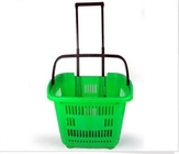Handlowy plastikowy kosz na kółkach z uchwytem, ​​koszami supermarketów i wózkami