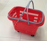 Wodoodporny toczony plastikowy wózek składany kosz na zakupy z kółkami i uchwytem