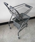 Japoński styl Supermarket Stalowy składany koszyk Wózek / wózek push