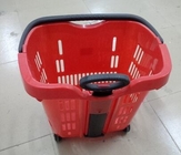 Zielony plastikowy ręczny koszyk na zakupy / trwały koszyk na supermarket
