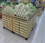 Drewniane półki sklepowe bez dna / półki sklepowe z warzywami owocowymi do przechowywania
