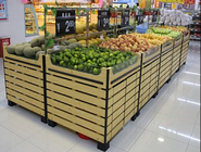 Drewniane półki sklepowe bez dna / półki sklepowe z warzywami owocowymi do przechowywania