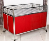 Składany ruchomy stół promocyjny w supermarkecie / trwały metalowy wózek półkowy z kółkami
