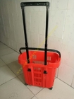 Plastikowy koszyk z szufladami na kółkach / wysuwany uchwyt do sklepu spożywczego