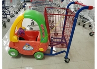 Rozkładany metalowy wózek na zakupy w supermarkecie, wózek dziecięcy z plastikiem