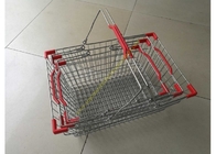 Stalowy chromowany supermarket Suportet Metalowy koszyk Ręczny koszyk z podwójnymi uchwytami